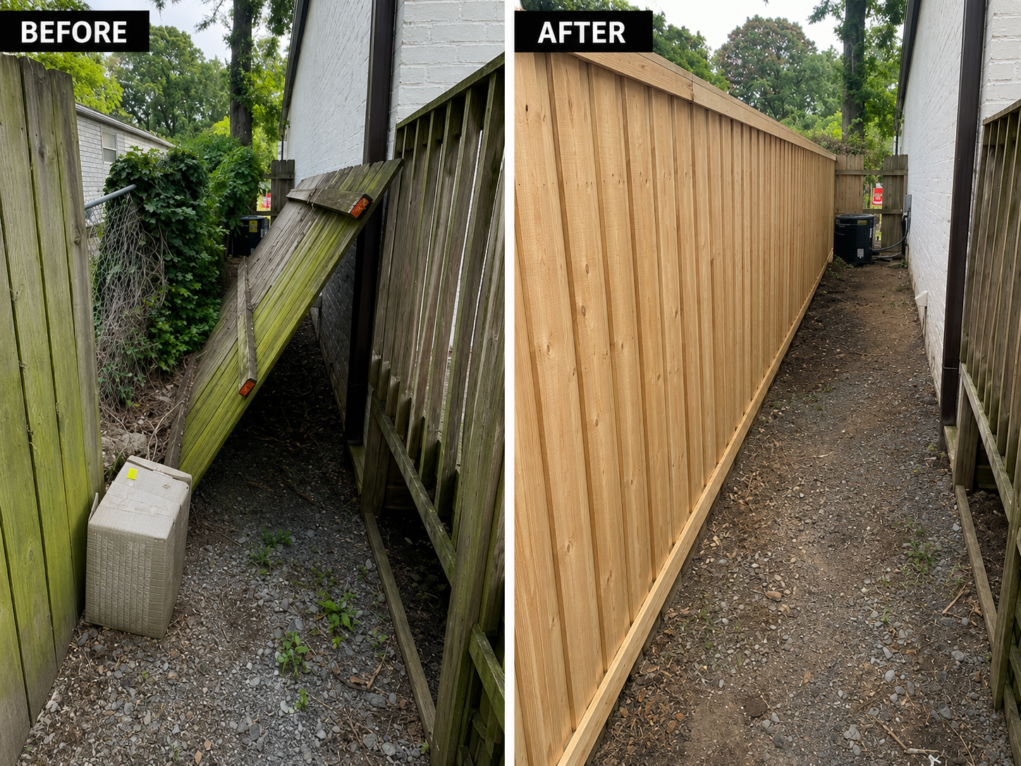 Completed fence project by B&B Fencing