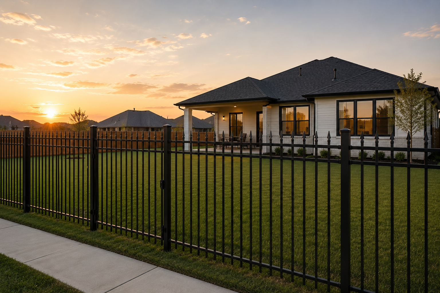 Iron fence installation by B&B Fencing